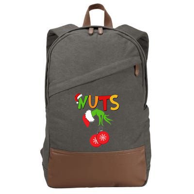 Funny Christmas Nuts Matching Couple Cotton Canvas Backpack