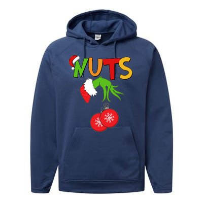 Funny Christmas Nuts Matching Couple Performance Fleece Hoodie