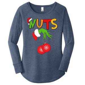 Funny Christmas Nuts Matching Couple Women's Perfect Tri Tunic Long Sleeve Shirt