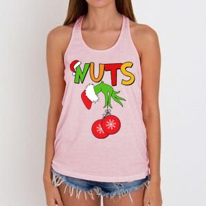 Funny Christmas Nuts Matching Couple Women's Knotted Racerback Tank