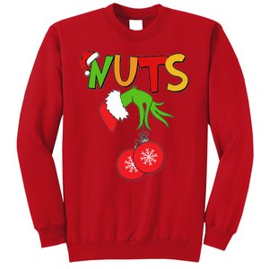 Funny Christmas Nuts Matching Couple Sweatshirt