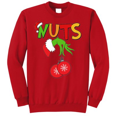 Funny Christmas Nuts Matching Couple Sweatshirt