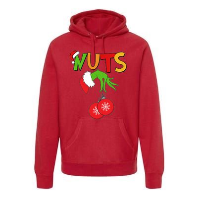 Funny Christmas Nuts Matching Couple Premium Hoodie