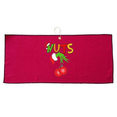 Funny Christmas Nuts Matching Couple Large Microfiber Waffle Golf Towel