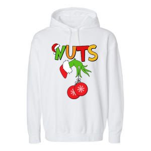 Funny Christmas Nuts Matching Couple Garment-Dyed Fleece Hoodie