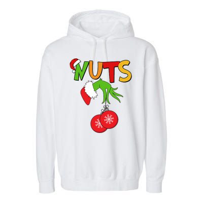 Funny Christmas Nuts Matching Couple Garment-Dyed Fleece Hoodie