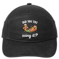 Funny Christmas Nurse Gingerbread Man Did You Try Icing It  7-Panel Snapback Hat