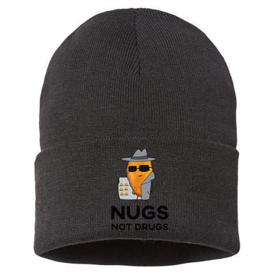 Funny Chicken Nuggets Nugs Not Drugs Sustainable Knit Beanie