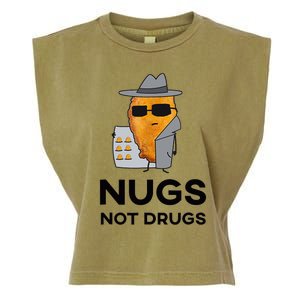 Funny Chicken Nuggets Nugs Not Drugs Garment-Dyed Women's Muscle Tee