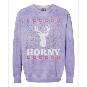 Funny Christmas Naughty Horny Ugly Christmas Gift Colorblast Crewneck Sweatshirt