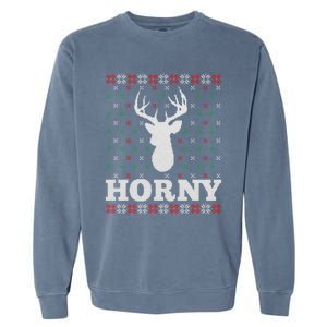 Funny Christmas Naughty Horny Ugly Christmas Gift Garment-Dyed Sweatshirt