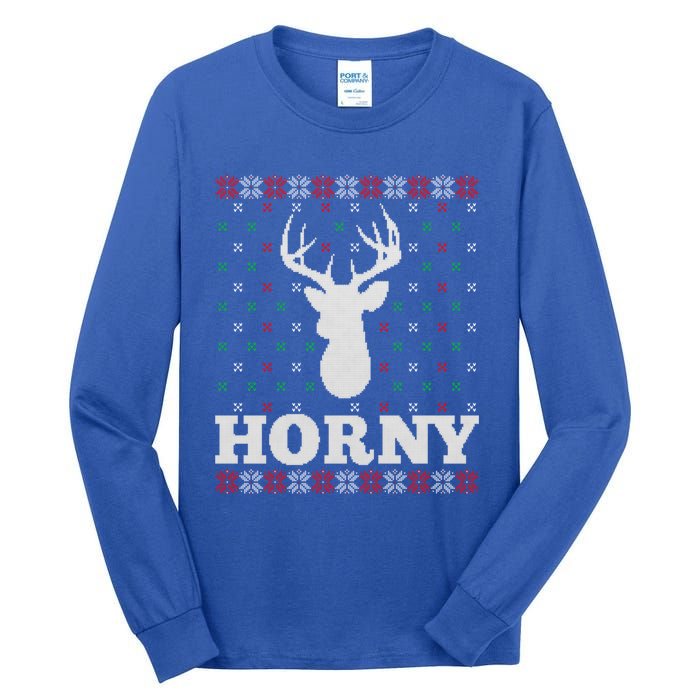 Funny Christmas Naughty Horny Ugly Christmas Gift Tall Long Sleeve T-Shirt