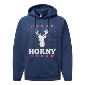 Funny Christmas Naughty Horny Ugly Christmas Gift Performance Fleece Hoodie