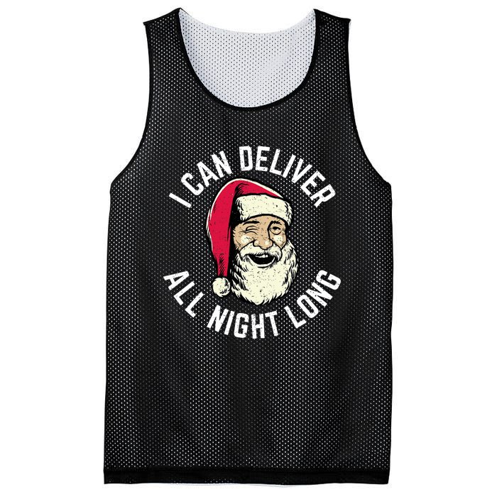 Funny Christmas Naughty Santa I Can Deliver All Night Long Mesh Reversible Basketball Jersey Tank