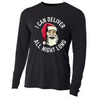 Funny Christmas Naughty Santa I Can Deliver All Night Long Cooling Performance Long Sleeve Crew