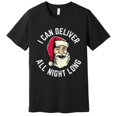 Funny Christmas Naughty Santa I Can Deliver All Night Long Premium T-Shirt