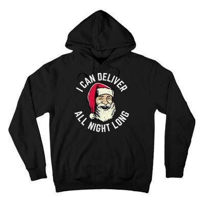 Funny Christmas Naughty Santa I Can Deliver All Night Long Tall Hoodie