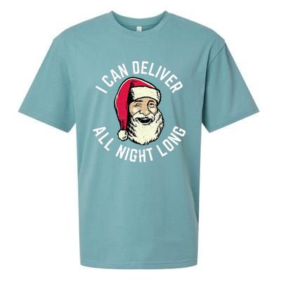 Funny Christmas Naughty Santa I Can Deliver All Night Long Sueded Cloud Jersey T-Shirt