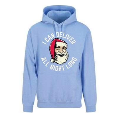 Funny Christmas Naughty Santa I Can Deliver All Night Long Unisex Surf Hoodie