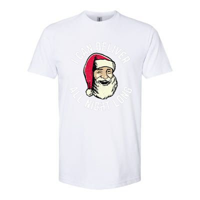 Funny Christmas Naughty Santa I Can Deliver All Night Long Softstyle CVC T-Shirt