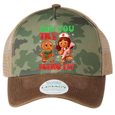 Funny Christmas Nurse Did You Try Icing It Gingerbread Man Legacy Tie Dye Trucker Hat