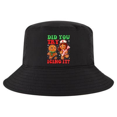 Funny Christmas Nurse Did You Try Icing It Gingerbread Man Cool Comfort Performance Bucket Hat