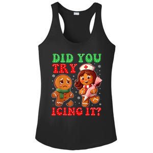 Funny Christmas Nurse Did You Try Icing It Gingerbread Man Ladies PosiCharge Competitor Racerback Tank