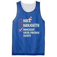 Funny Christmas Nice Naughty Innocent Until Proven Guilty Gift Mesh Reversible Basketball Jersey Tank