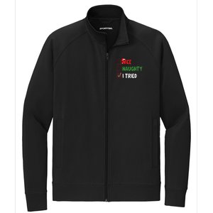 Funny Christmas Nice Naughty I Tried Holiday Xmas 2024 Stretch Full-Zip Cadet Jacket