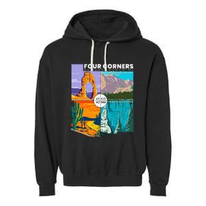 Four Corners National Monument With National Parks Garment-Dyed Fleece Hoodie