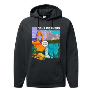 Four Corners National Monument With National Parks Performance Fleece Hoodie