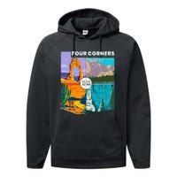 Four Corners National Monument With National Parks Performance Fleece Hoodie