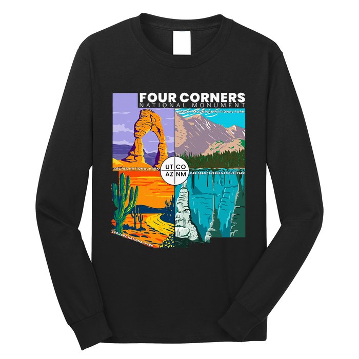 Four Corners National Monument With National Parks Long Sleeve Shirt