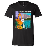 Four Corners National Monument With National Parks V-Neck T-Shirt