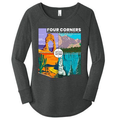 Four Corners National Monument With National Parks Women's Perfect Tri Tunic Long Sleeve Shirt