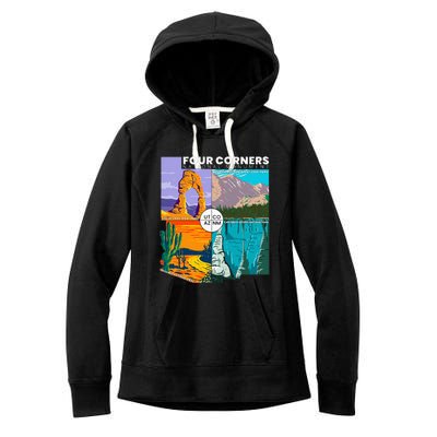 Four Corners National Monument With National Parks Women's Fleece Hoodie