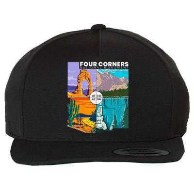 Four Corners National Monument With National Parks Wool Snapback Cap