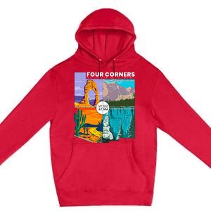 Four Corners National Monument With National Parks Premium Pullover Hoodie