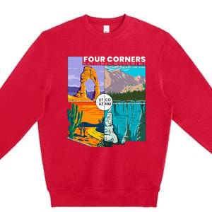 Four Corners National Monument With National Parks Premium Crewneck Sweatshirt