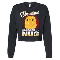 Funny Chicken Nugget Fast Food Cool Gift Cropped Pullover Crew