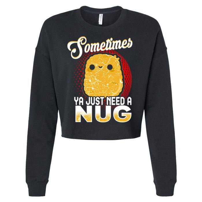 Funny Chicken Nugget Fast Food Cool Gift Cropped Pullover Crew