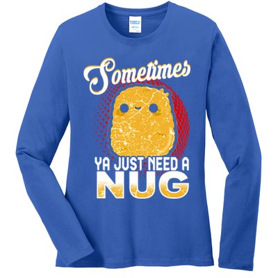 Funny Chicken Nugget Fast Food Cool Gift Ladies Long Sleeve Shirt