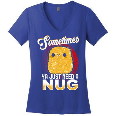 Funny Chicken Nugget Fast Food Cool Gift Women's V-Neck T-Shirt