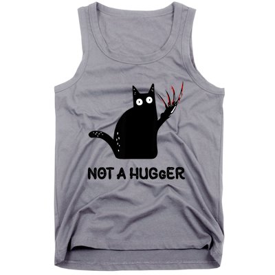 Funny Cat Not A Hugger Sarcastic Cat Saying Humor Joke Tank Top