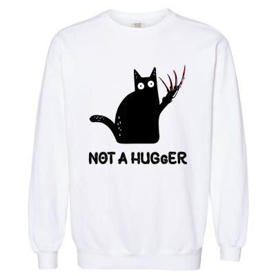 Funny Cat Not A Hugger Sarcastic Cat Saying Humor Joke Garment-Dyed Sweatshirt