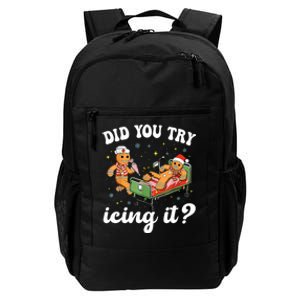 Funny Christmas Nurse Gingerbread Man Did You Try Icing It Daily Commute Backpack