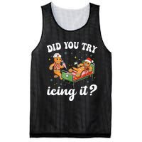 Funny Christmas Nurse Gingerbread Man Did You Try Icing It Mesh Reversible Basketball Jersey Tank