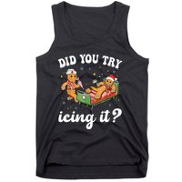 Funny Christmas Nurse Gingerbread Man Did You Try Icing It Tank Top