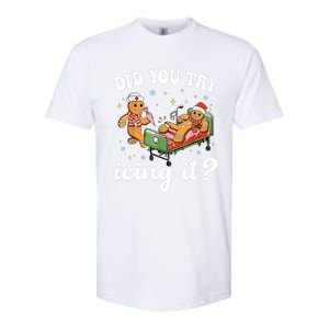 Funny Christmas Nurse Gingerbread Man Did You Try Icing It Softstyle CVC T-Shirt