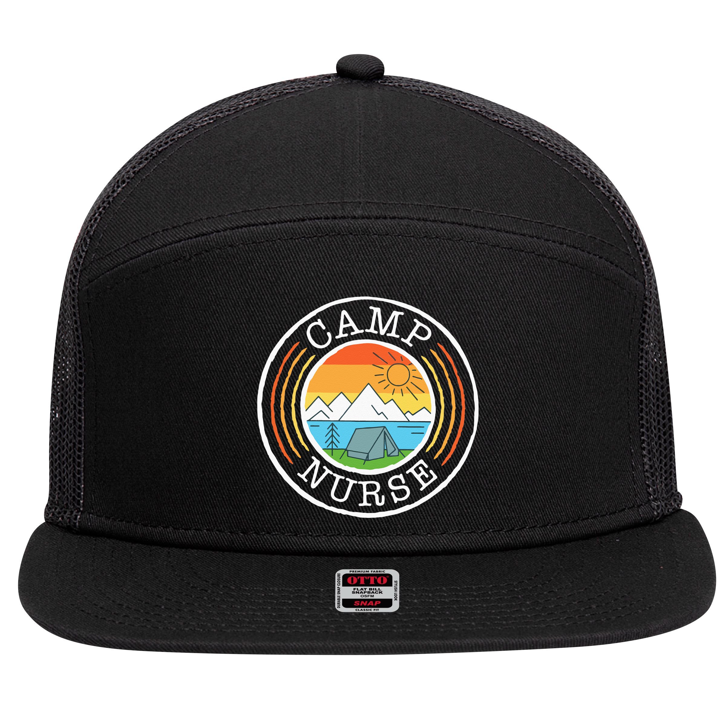 Funny Camp Nurses For Summer Camp Nurse Nursing 7 Panel Mesh Trucker Snapback Hat